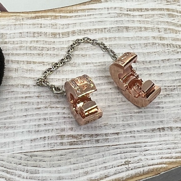 🚨🌸SOLD🌸🚨PANDORA Authentic S925 Ale Rose Gold Plated Bracelet Safety Chain - Picture 5 of 5